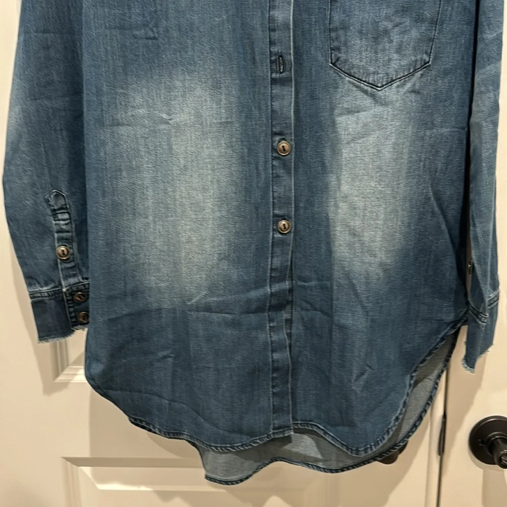 NWT Sandrine Rose x Free People Denim Button Up Top Size Small